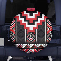 Red Taniko Aotearoa Spare Tire Cover Niho Taniwha Mix Poutama LT14 - Polynesian Pride