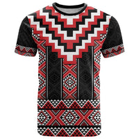 Red Taniko Aotearoa T Shirt Niho Taniwha Mix Poutama LT14 Red - Polynesian Pride