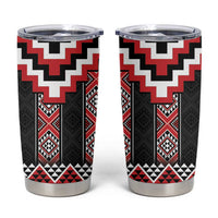 Red Taniko Aotearoa Tumbler Cup Niho Taniwha Mix Poutama LT14 Red - Polynesian Pride