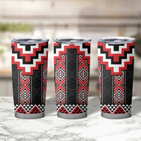 Red Taniko Aotearoa Tumbler Cup Niho Taniwha Mix Poutama LT14 - Polynesian Pride
