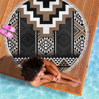 Brown Taniko Aotearoa Beach Blanket Niho Taniwha Mix Poutama LT14 - Polynesian Pride