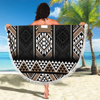 Brown Taniko Aotearoa Beach Blanket Niho Taniwha Mix Poutama LT14 - Polynesian Pride