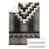Brown Taniko Aotearoa Blanket Niho Taniwha Mix Poutama LT14 - Polynesian Pride