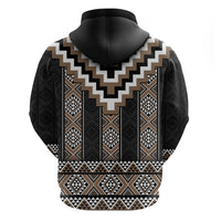 Brown Taniko Aotearoa Hoodie Niho Taniwha Mix Poutama LT14
