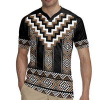 Brown Taniko Aotearoa Rugby Jersey Niho Taniwha Mix Poutama LT14 - Polynesian Pride