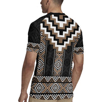 Brown Taniko Aotearoa Rugby Jersey Niho Taniwha Mix Poutama LT14 - Polynesian Pride