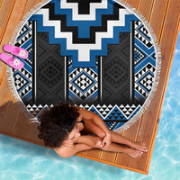 Blue Taniko Aotearoa Beach Blanket Niho Taniwha Mix Poutama LT14 - Polynesian Pride