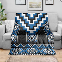 Blue Taniko Aotearoa Blanket Niho Taniwha Mix Poutama LT14 - Polynesian Pride