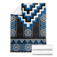 Blue Taniko Aotearoa Blanket Niho Taniwha Mix Poutama LT14 - Polynesian Pride
