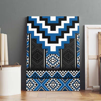 Blue Taniko Aotearoa Canvas Wall Art Niho Taniwha Mix Poutama LT14 - Polynesian Pride