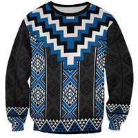 Blue Taniko Aotearoa Sweatshirt Niho Taniwha Mix Poutama LT14 Unisex Blue - Polynesian Pride