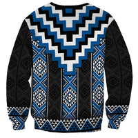 Blue Taniko Aotearoa Sweatshirt Niho Taniwha Mix Poutama LT14 - Polynesian Pride