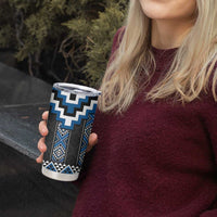Blue Taniko Aotearoa Tumbler Cup Niho Taniwha Mix Poutama LT14 - Polynesian Pride