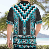 Turquoise Taniko Pattern Aotearoa Hawaiian Shirt Niho Taniwha Mix Poutama LT14 - Polynesian Pride