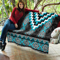 Turquoise Taniko Pattern Aotearoa Quilt Niho Taniwha Mix Poutama