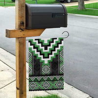 Green Taniko Pattern Aotearoa Garden Flag Niho Taniwha Mix Poutama LT14 - Polynesian Pride