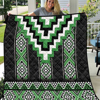 Green Taniko Pattern Aotearoa Quilt Niho Taniwha Mix Poutama