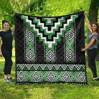Green Taniko Pattern Aotearoa Quilt Niho Taniwha Mix Poutama
