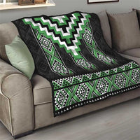 Green Taniko Pattern Aotearoa Quilt Niho Taniwha Mix Poutama