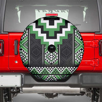 Green Taniko Pattern Aotearoa Spare Tire Cover Niho Taniwha Mix Poutama LT14 - Polynesian Pride