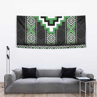 Green Taniko Pattern Aotearoa Tapestry Niho Taniwha Mix Poutama