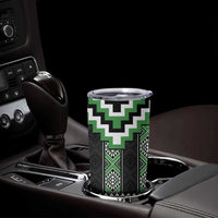 Green Taniko Pattern Aotearoa Tumbler Cup Niho Taniwha Mix Poutama LT14 - Polynesian Pride