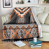 Orange Taniko Pattern Aotearoa Blanket Niho Taniwha Mix Poutama LT14 Orange - Polynesian Pride