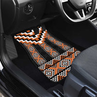 Orange Taniko Pattern Aotearoa Car Mats Niho Taniwha Mix Poutama LT14 - Polynesian Pride