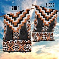 Orange Taniko Pattern Aotearoa Garden Flag Niho Taniwha Mix Poutama LT14 - Polynesian Pride