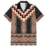 Orange Taniko Pattern Aotearoa Hawaiian Shirt Niho Taniwha Mix Poutama LT14 Orange - Polynesian Pride