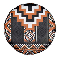 Orange Taniko Pattern Aotearoa Spare Tire Cover Niho Taniwha Mix Poutama LT14 - Polynesian Pride