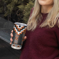 Orange Taniko Pattern Aotearoa Tumbler Cup Niho Taniwha Mix Poutama LT14 - Polynesian Pride