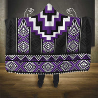 Purple Taniko Pattern Aotearoa Hooded Blanket Niho Taniwha Mix Poutama LT14 - Polynesian Pride