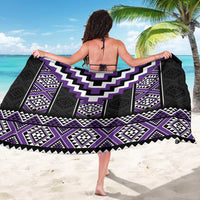 Purple Taniko Pattern Aotearoa Sarong Niho Taniwha Mix Poutama