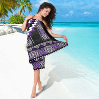 Purple Taniko Pattern Aotearoa Sarong Niho Taniwha Mix Poutama