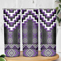 Purple Taniko Pattern Aotearoa Skinny Tumbler Niho Taniwha Mix Poutama LT14