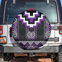 Purple Taniko Pattern Aotearoa Spare Tire Cover Niho Taniwha Mix Poutama LT14 Purple - Polynesian Pride