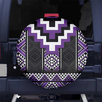 Purple Taniko Pattern Aotearoa Spare Tire Cover Niho Taniwha Mix Poutama LT14 - Polynesian Pride