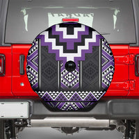 Purple Taniko Pattern Aotearoa Spare Tire Cover Niho Taniwha Mix Poutama LT14 - Polynesian Pride