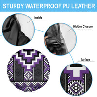 Purple Taniko Pattern Aotearoa Spare Tire Cover Niho Taniwha Mix Poutama LT14 - Polynesian Pride