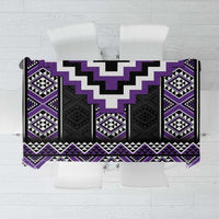 Purple Taniko Pattern Aotearoa Tablecloth Niho Taniwha Mix Poutama LT14 Purple - Polynesian Pride