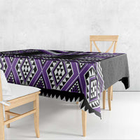 Purple Taniko Pattern Aotearoa Tablecloth Niho Taniwha Mix Poutama LT14 - Polynesian Pride