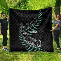 Custom New Zealand Silver Fern Rugby Quilt Aotearoa Kiwi Maori Pattern LT14