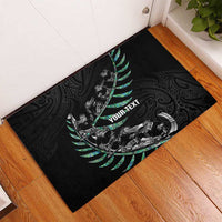 Custom New Zealand Silver Fern Rugby Rubber Doormat Aotearoa Kiwi Maori Pattern LT14