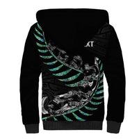 Custom New Zealand Silver Fern Rugby Sherpa Hoodie Aotearoa Kiwi Maori Pattern