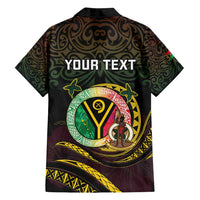 Personalised Vanuatu Family Matching Off Shoulder Maxi Dress and Hawaiian Shirt Yumi 45th Hapi Independens Dei - Black Version LT14 - Polynesian Pride