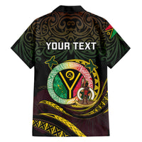 Personalised Vanuatu Family Matching Summer Maxi Dress and Hawaiian Shirt Yumi 46th Hapi Independens Dei - Black Version LT14 - Polynesian Pride