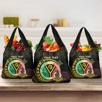 Personalised Vanuatu Grocery Bag Yumi 45th Hapi Independens Dei - Black Version LT14