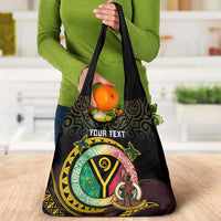 Personalised Vanuatu Grocery Bag Yumi 45th Hapi Independens Dei - Black Version LT14