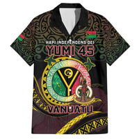 Personalised Vanuatu Hawaiian Shirt Yumi 45th Hapi Independens Dei - Black Version LT14 Black - Polynesian Pride
